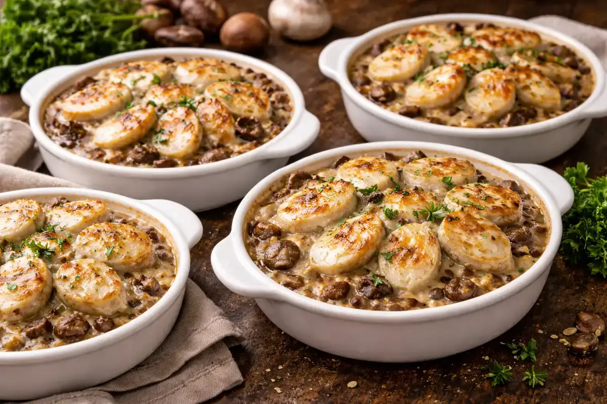 Boudin blanc aux champignons et châtaignes